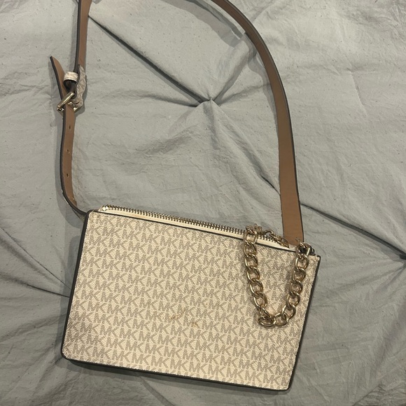 Michael Kors Monogram Wristlet with Gold Chain - Picture 2 of 4